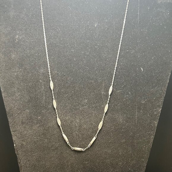Silver Necklace with Pave Clusters - EUC - Picture 2 of 2